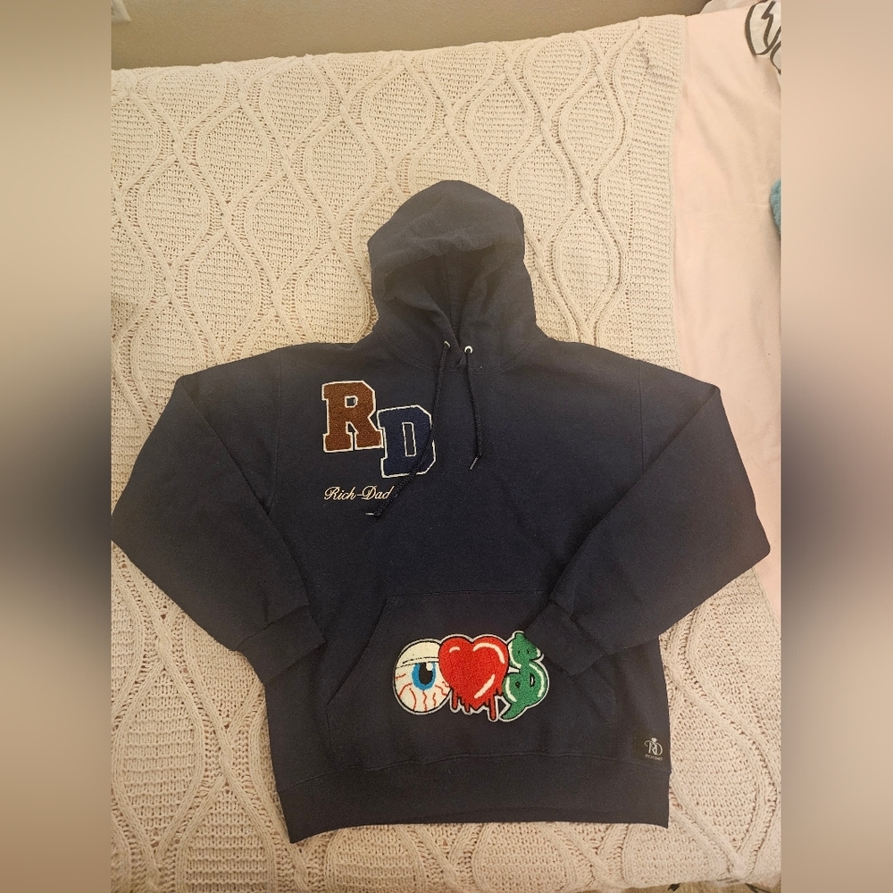 Rich Dads Blue Pullover Hoodie Sweater Men Size‎ M